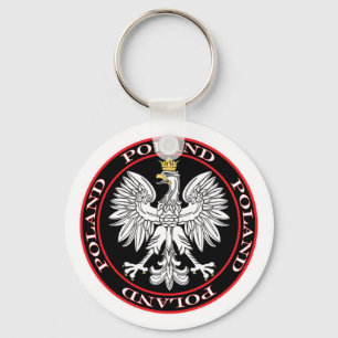 Round Polish Eagle Key Ring