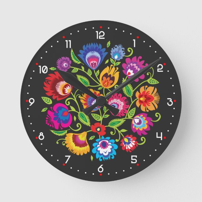 Round Polish folklore composition  Round Clock (Front)