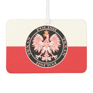 Round Polish Texan Eagle Car Air Freshener