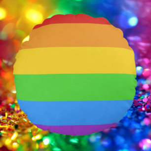 Round Pride: Rainbow Flag Cushion