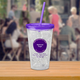 Round Purple Business Branding on Acrylic Tumbler