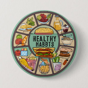"Round Radiance: Embracing Healthy Habits" 7.5 Cm Round Badge