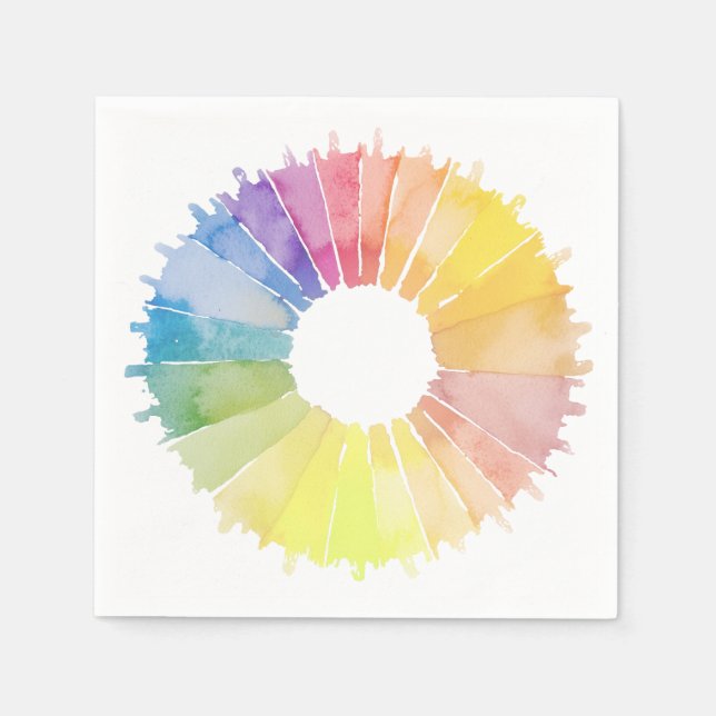 Round Rainbow Stripes Napkin (Front)