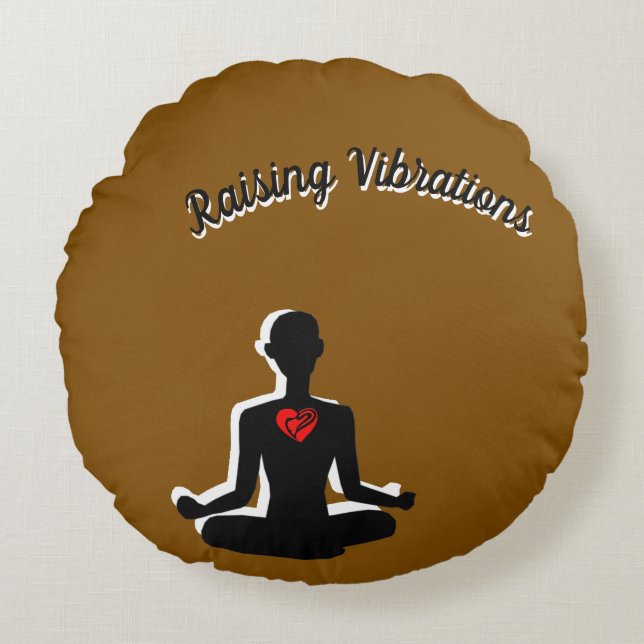 Round Raising Vibrations Pillow (Front)