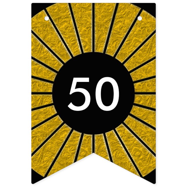 Round Rays Frame gold + your backgr. & ideas Bunting (First Flag)