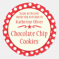 Round red cookie exchange baking gift stickers