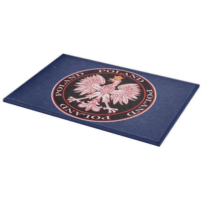 Round Red Polish Eagle Cutting Board (Corner)