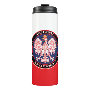 Round Red Polska Eagle Thermal Tumbler