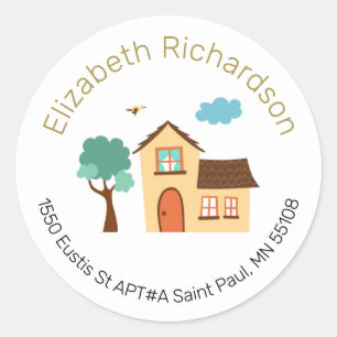 Round Return Address Labels