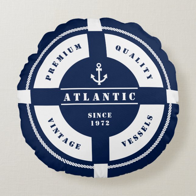 Round Ring Buoy Pillow with Label - Customisable (Front)