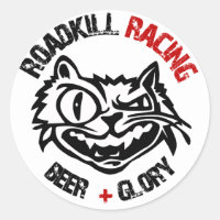 Round Roadkill Racing Stickers