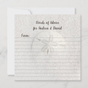 Round Sand Dollar Blank Advice Wedding Cards