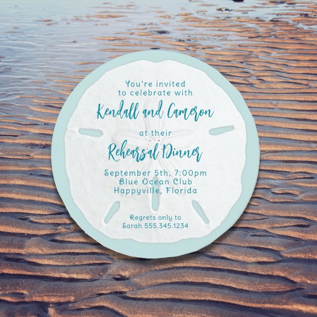 Round Sand Dollar Rehearsal Dinner Invitations (Creator Uploaded)
