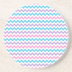 Round Sandstone Coaster, Multicolor Chevrons Coaster