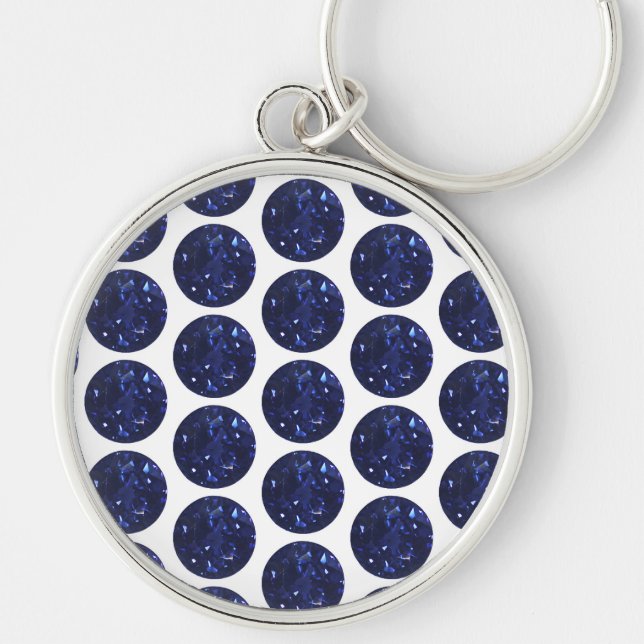 Round Sapphire Keychain (Front)