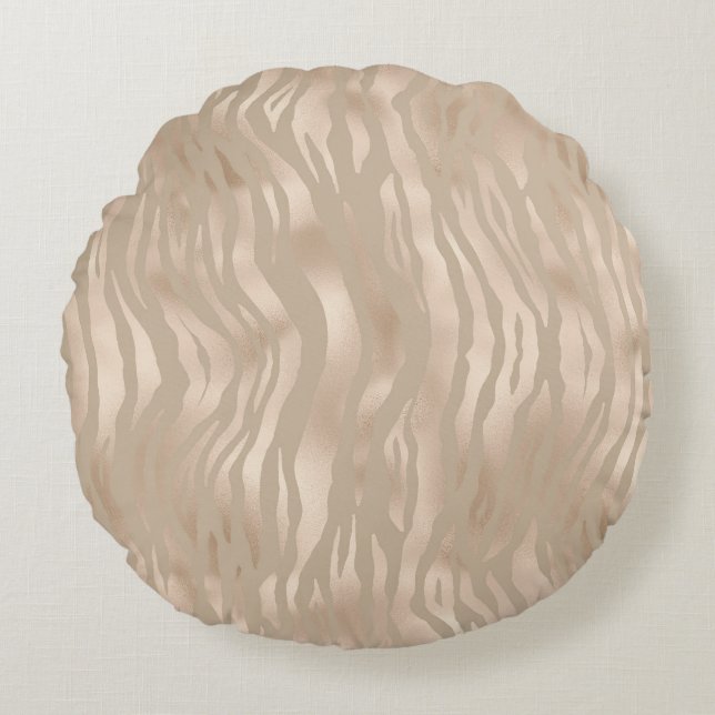 Round Satin Animal Print Luxury Pillow (Front)
