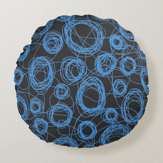 Round Scribbles Kid's Decor Cushion (Front)