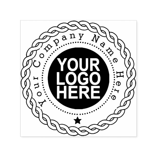 Round Self-Inking Return company Stamp with Logo (Design)