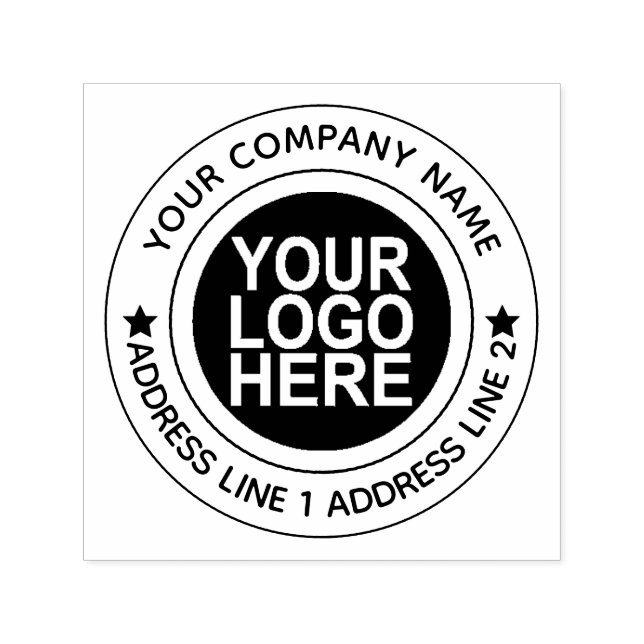 Round Self-Inking Return Logo Stamp With Address (Design)