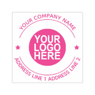 Round Self-Inking Return Logo Stamp With Address