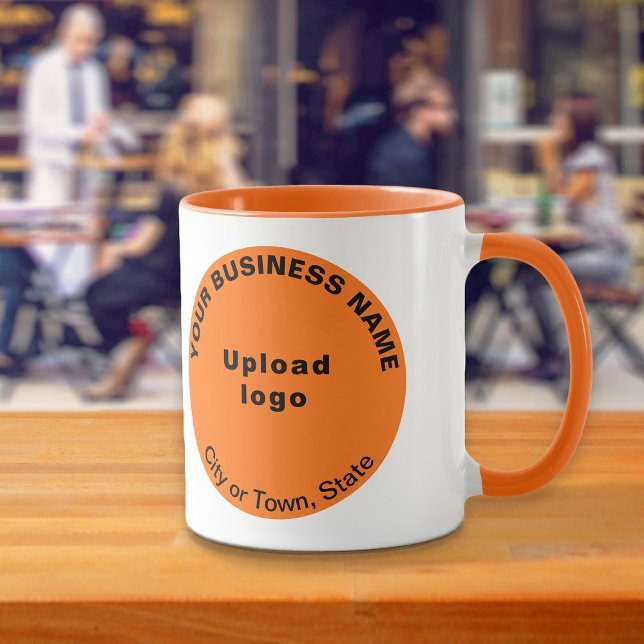Round Shape Business Brand on Orange Colour Combo Mug (Build brand name awareness. Orange combo mug with round shape business brand.)