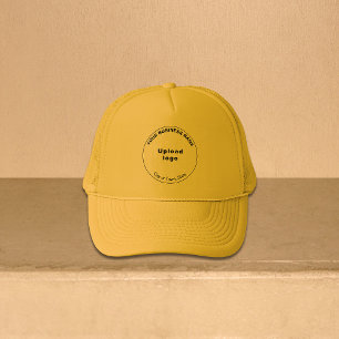 Round Shape Business Brand on Yellow Trucker Hat