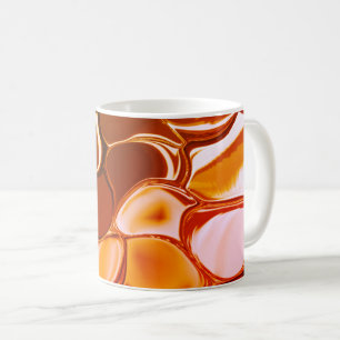 Round shapes that migrate from red to greenish coffee mug