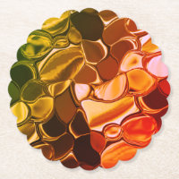 Round shapes that migrate from red to greenish