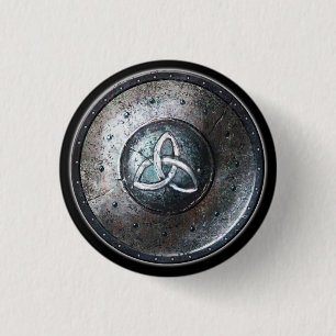Round Shield Button - Triquetra Emblem