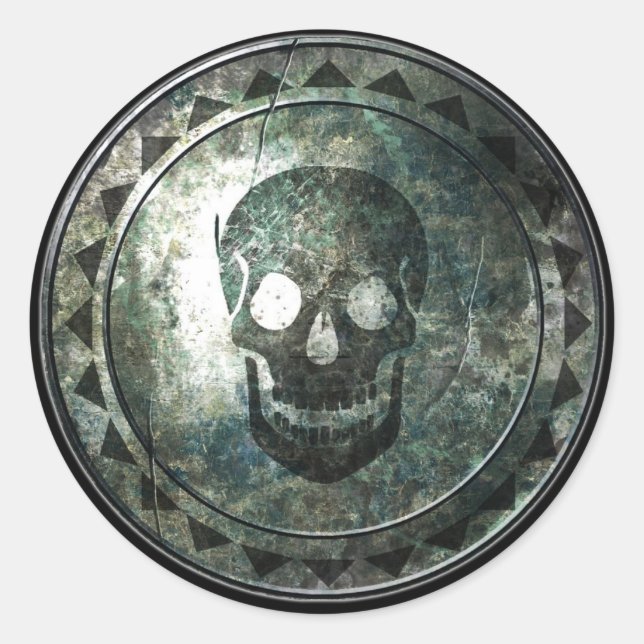 Round Shield - Skull Emblem Classic Round Sticker (Front)