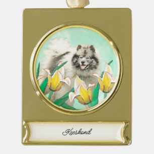 round-small gold plated banner ornament