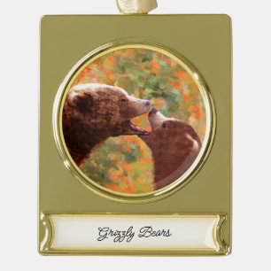 round-small gold plated banner ornament