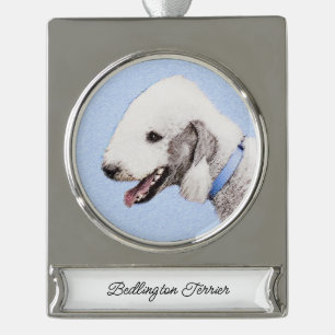 round-small silver plated banner ornament