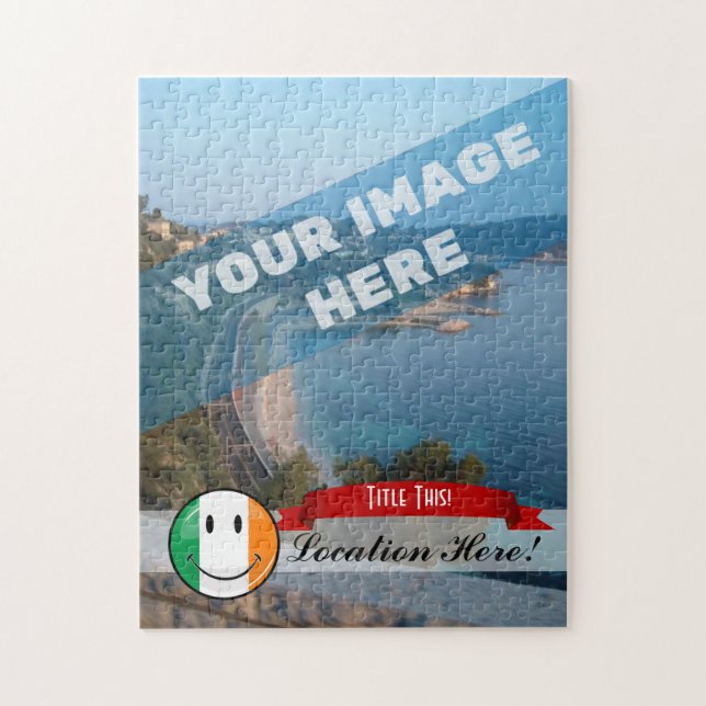 Round Smiling Irish Flag Jigsaw Puzzle (Vertical)