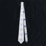 Round snowflake tie<br><div class="desc">Blue and white winter design that works all winter long! Created from an antique photo of a single snowflake crystal and updated for a festive look and feel.</div>