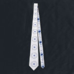 Round snowflake tie<br><div class="desc">Blue and white winter design that works all winter long! Created from an antique photo of a single snowflake crystal and updated for a festive look and feel.</div>