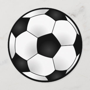 Round Soccer Birthday Party Invitation