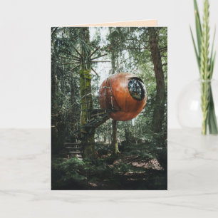 ROUND SPHERE TREEHOUSE BIRTHDAY TINY HOUSE CARDS