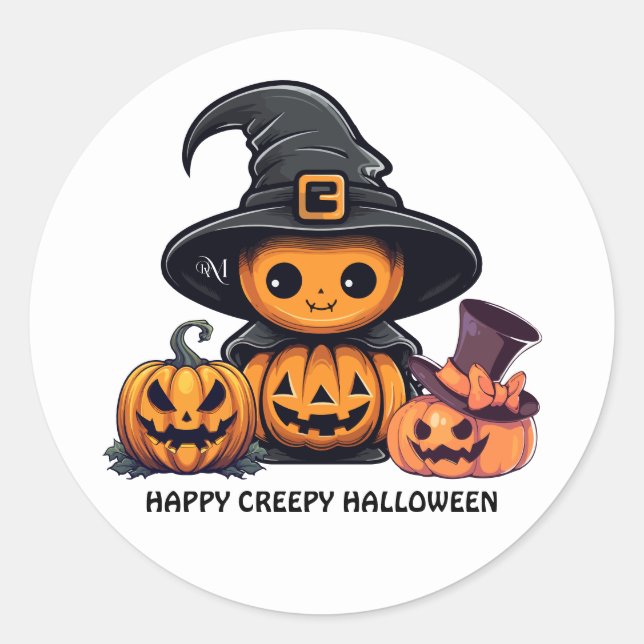 Round Sticker : HALLOWEEN Creepy (Front)