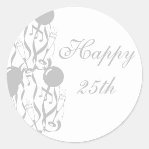 Round Sticker Happy 25h Anniversary