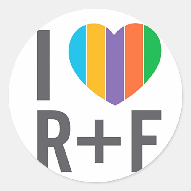 Round Sticker - I heart RF (Front)