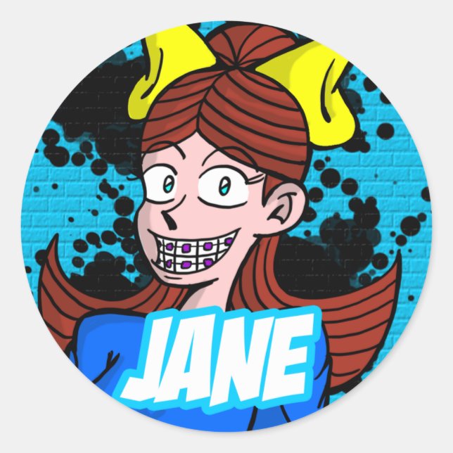 Round Sticker Jane (Front)