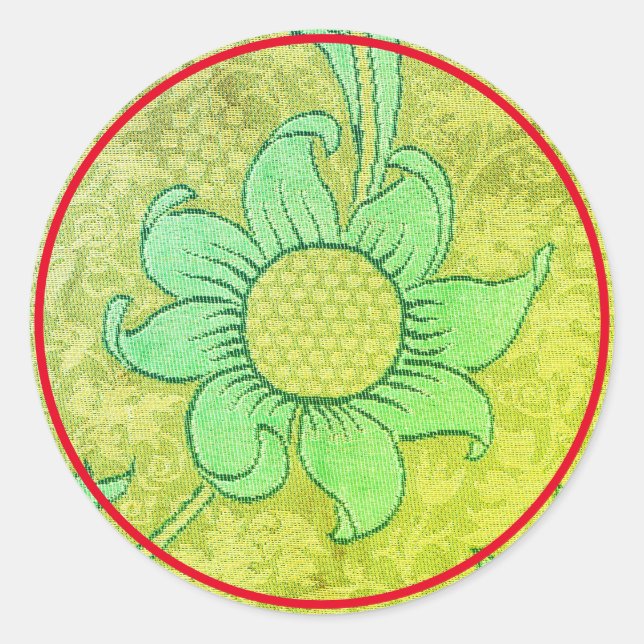 ROUND Sticker William Morris TEXTILE DESIGN (Front)