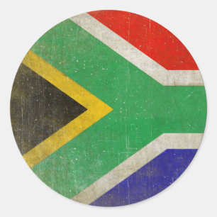 Round Sticker with Cool Flag from South Africa