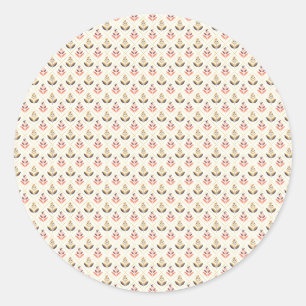 Round stickers featuring a pattern of pastel