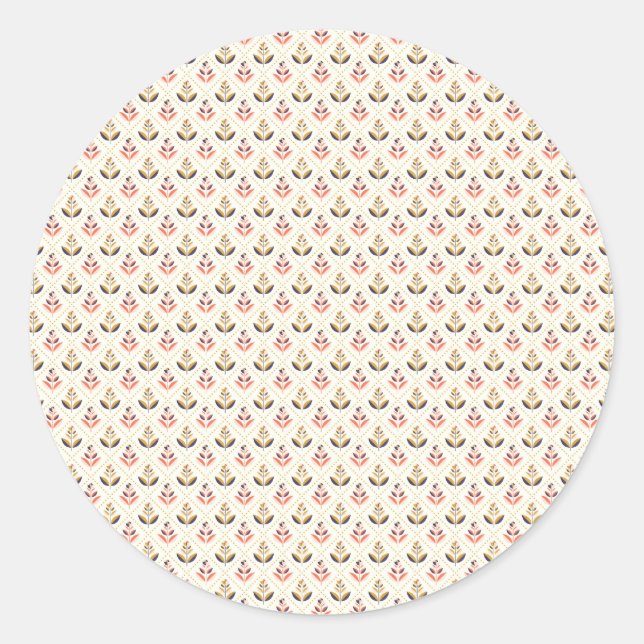 Round stickers featuring a pattern of pastel  (Front)