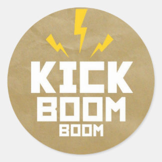 Round Stickers Kick Boom Boom