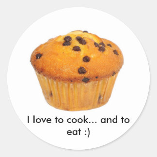 Round stickers with a muffin