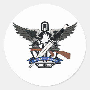 ROUND STIKER UNITED WE CONQUER CLASSIC ROUND STICKER