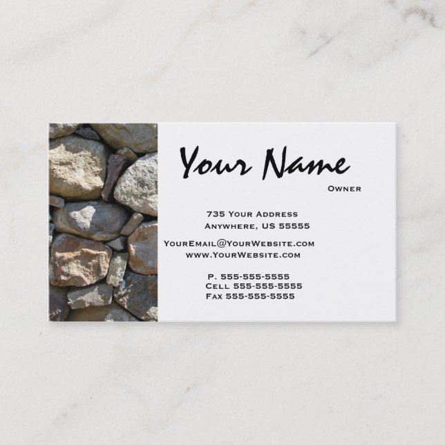 Round  Stone Masonry Business Cards (Front)
